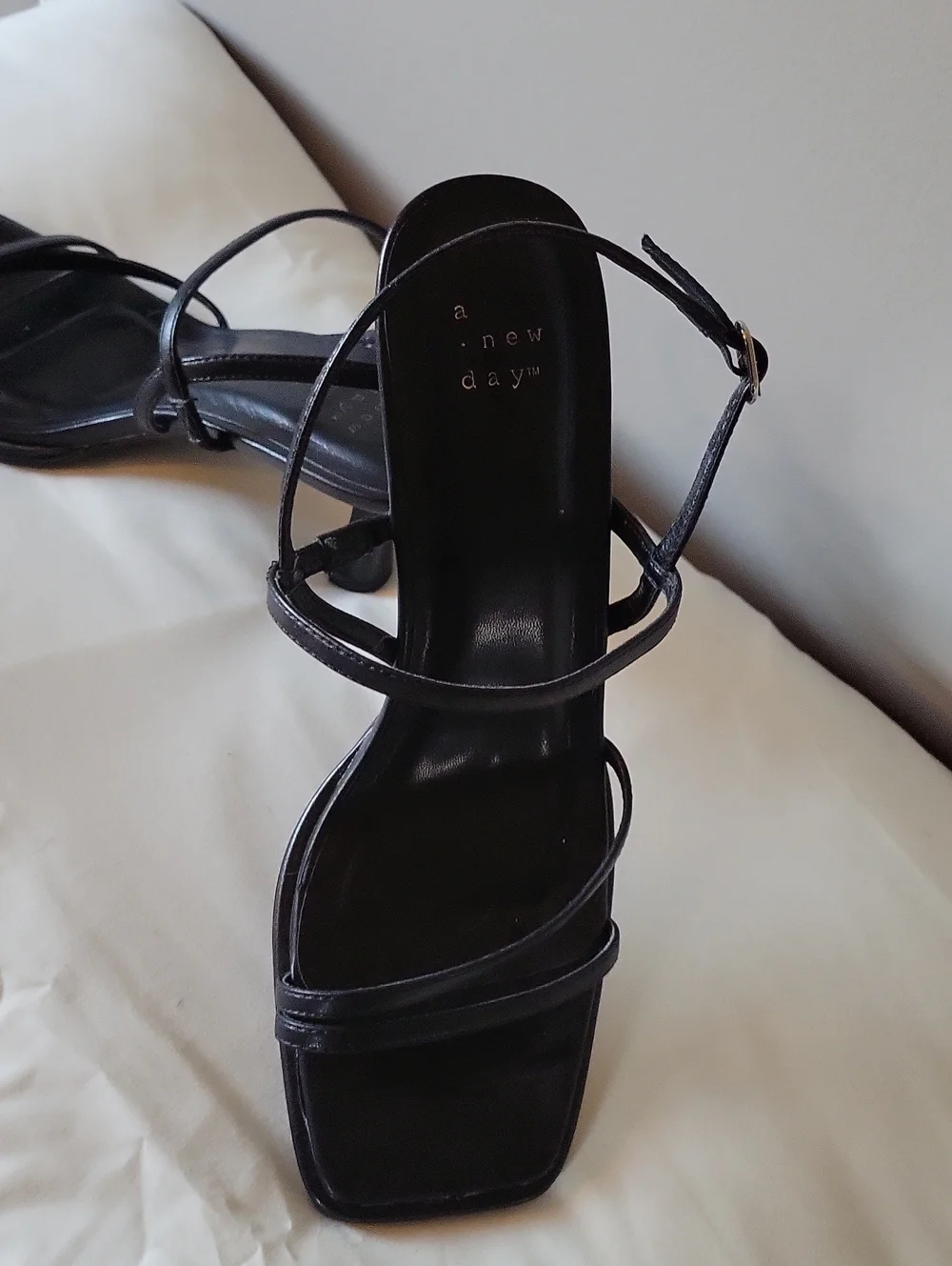 Target Black Strappy Mid-Heel Sandals